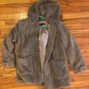 Kenneth Cole teddy bear coat in grey